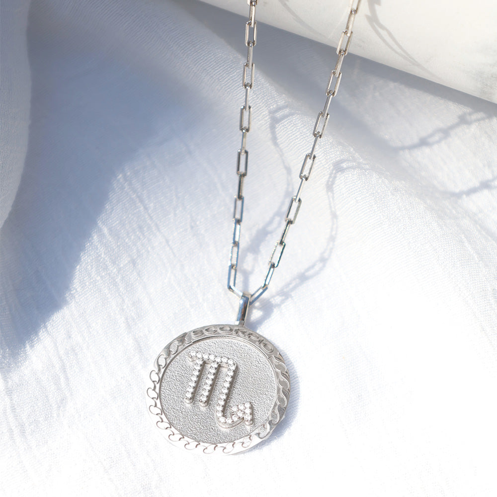 Scorpio Sterling Silver Zodiac Necklace