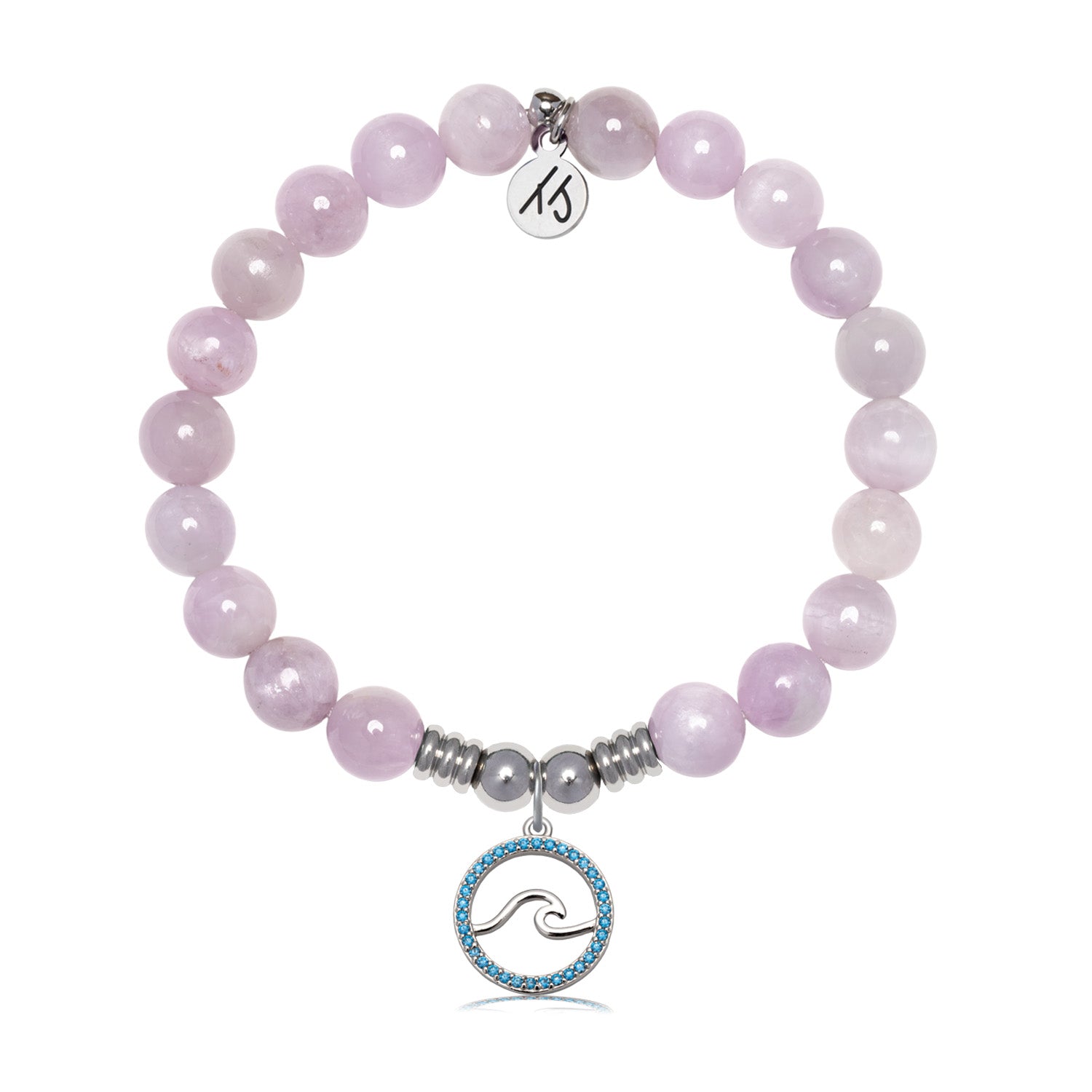 Serenity Wave Charm with Kunzite Gemstone Bracelet