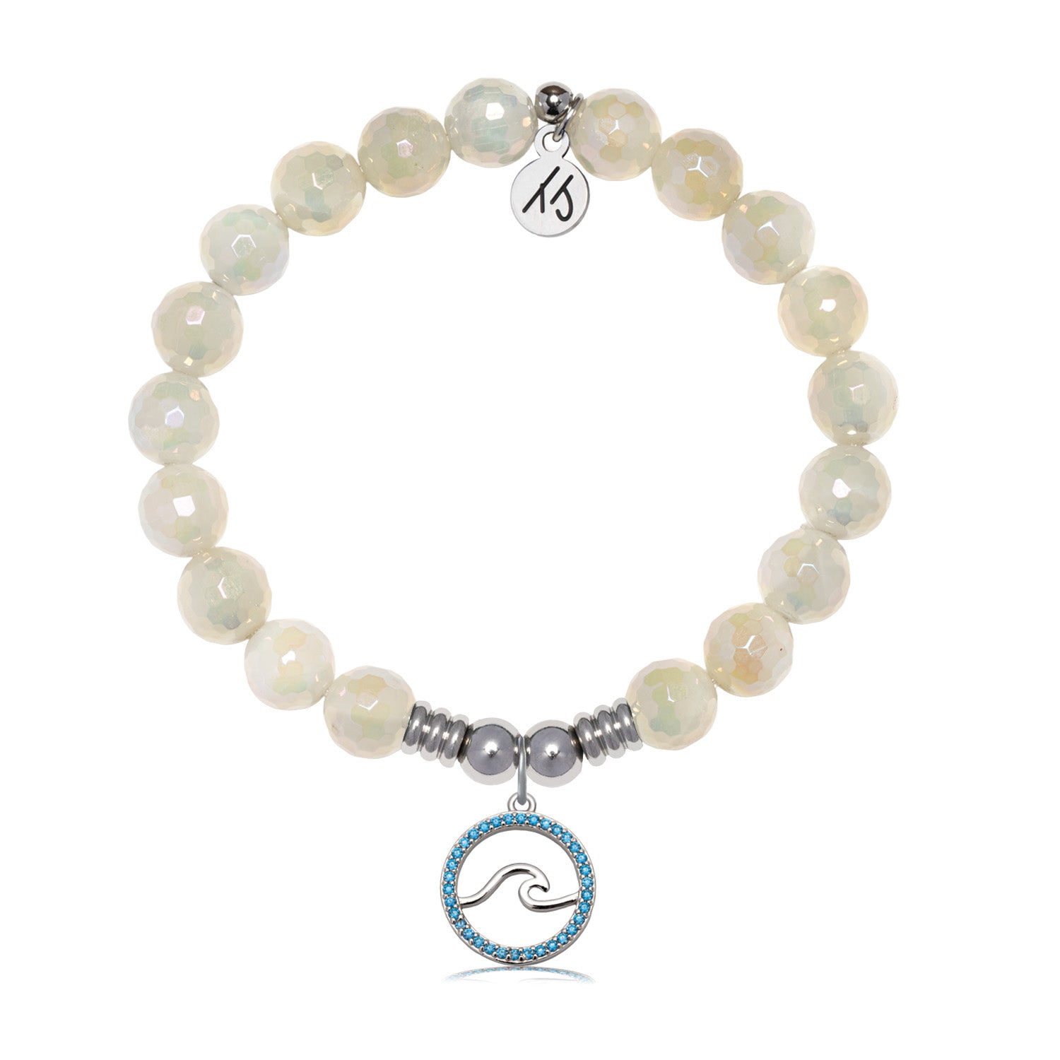 Serenity Wave Charm with Moonstone Gemstone Bracelet