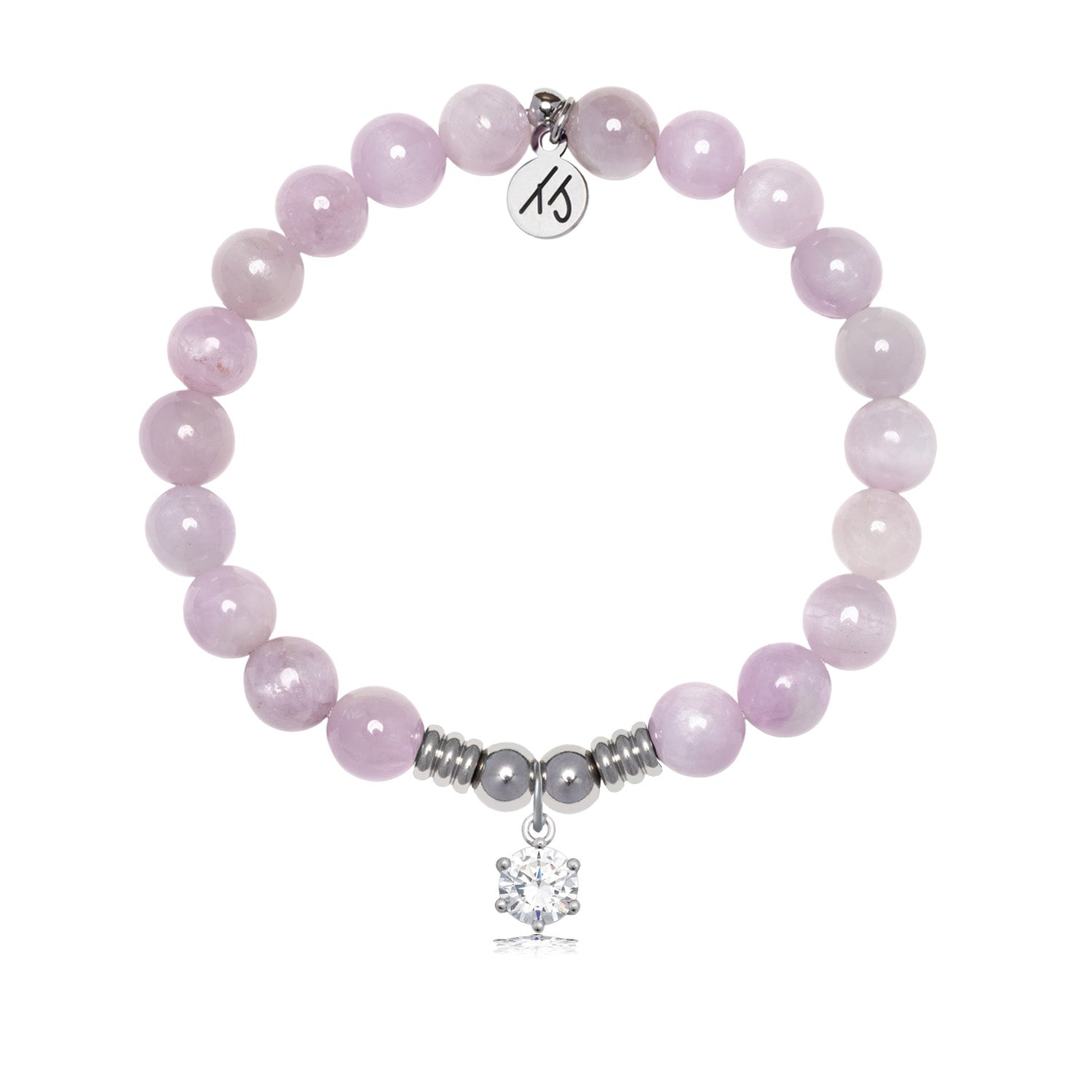 Shine Like a Diamond Charm with Kunzite Gemstone Bracelet