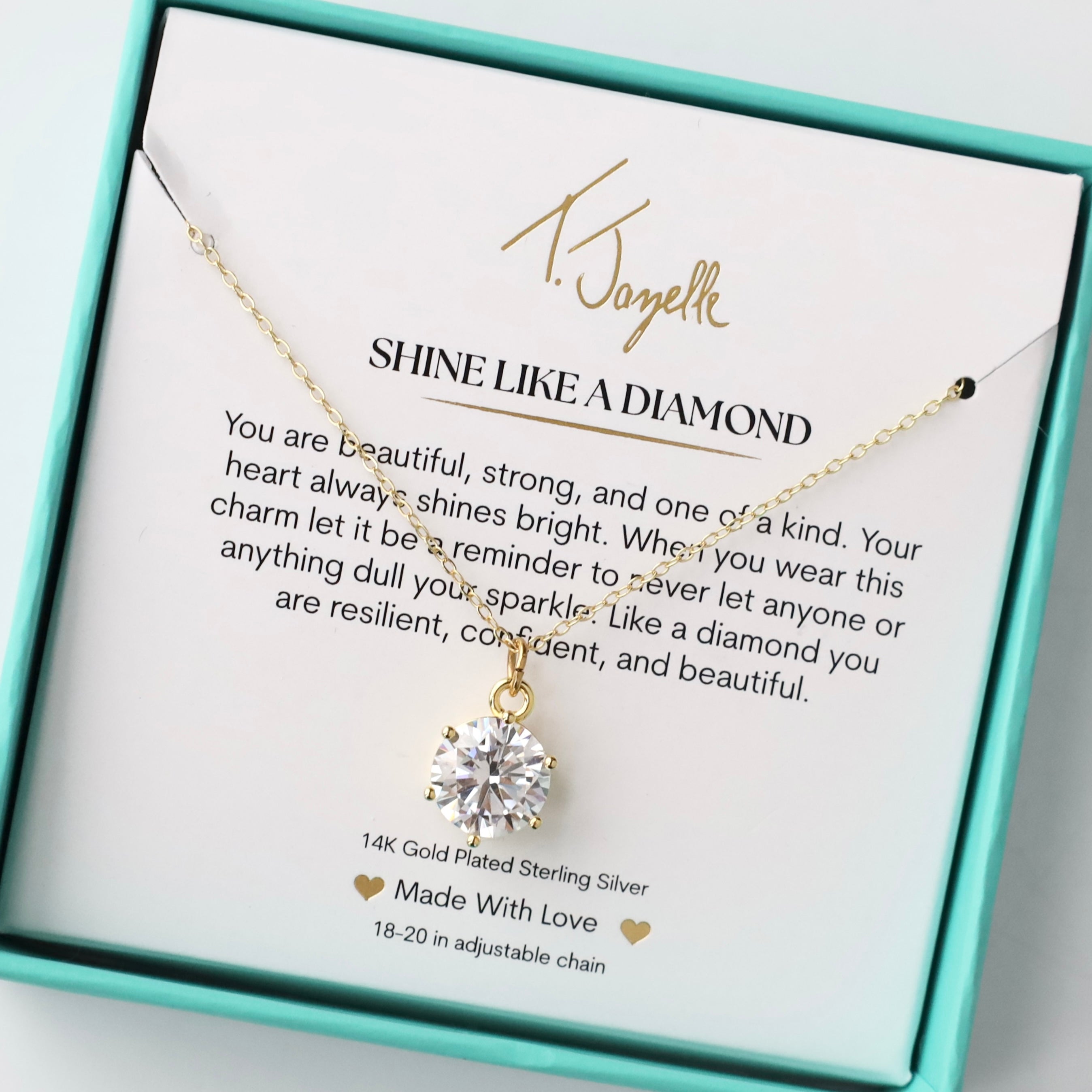Shine Like A Diamond Gold Charm Necklace