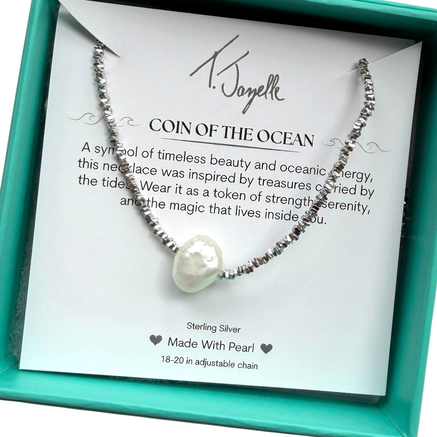 Silver Coin Of The Ocean Charm Necklace