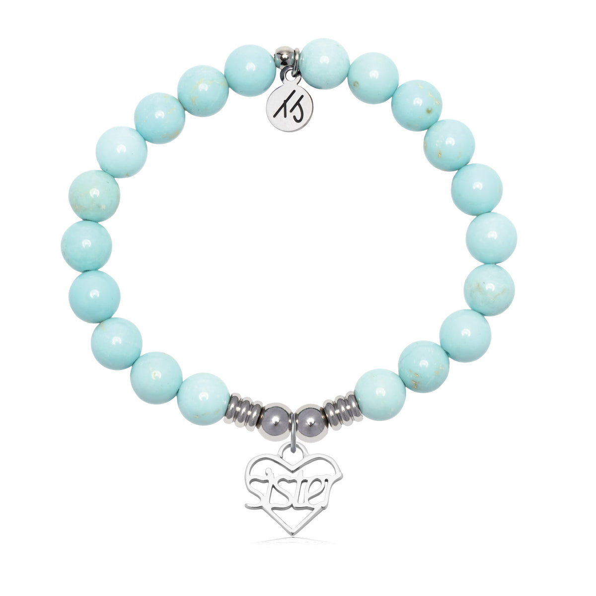 Sister Charm with Blue Turquoise Gemstone Bracelet
