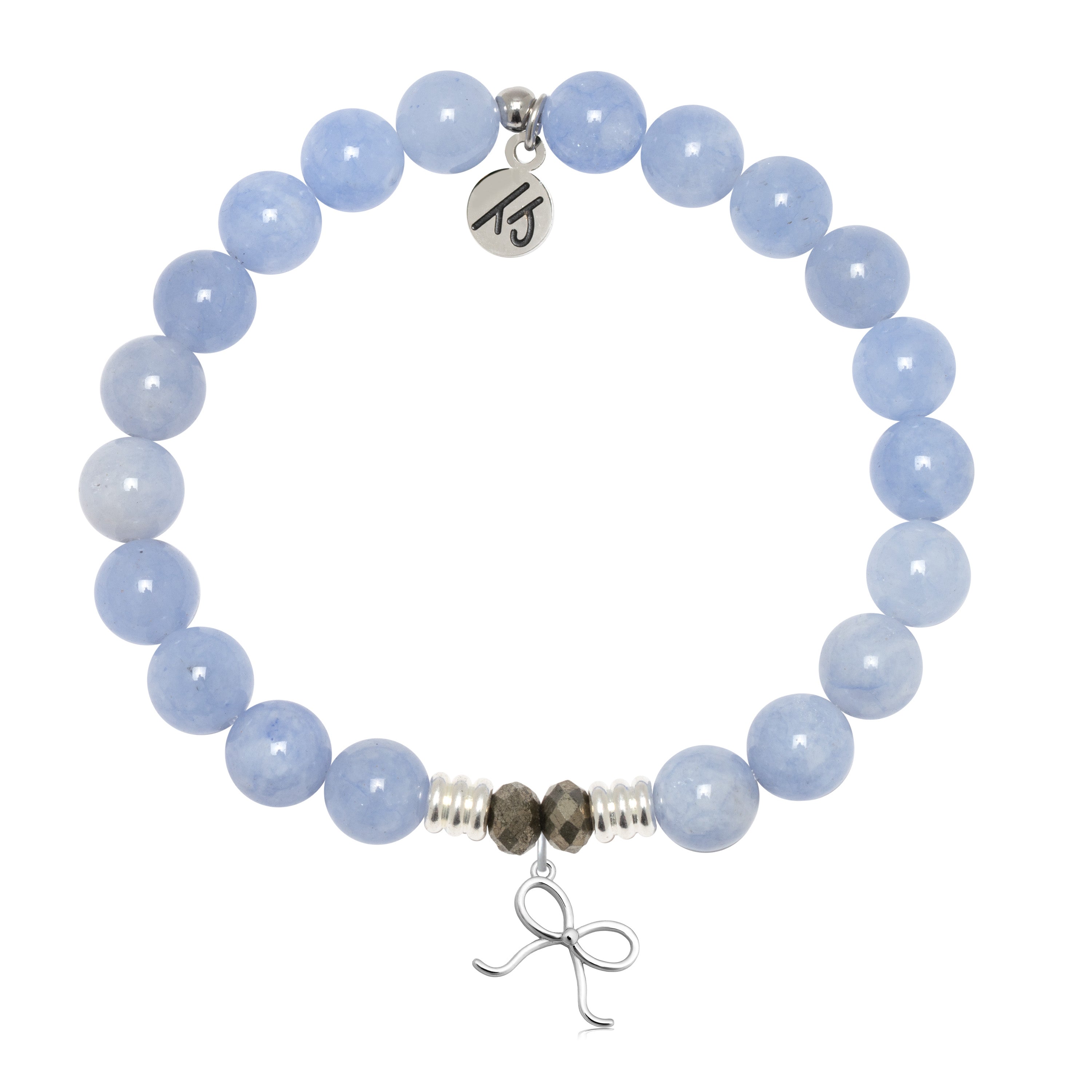 Sky Blue Jade Gemstone Bracelet with You Are A Gift Sterling Silver Charm