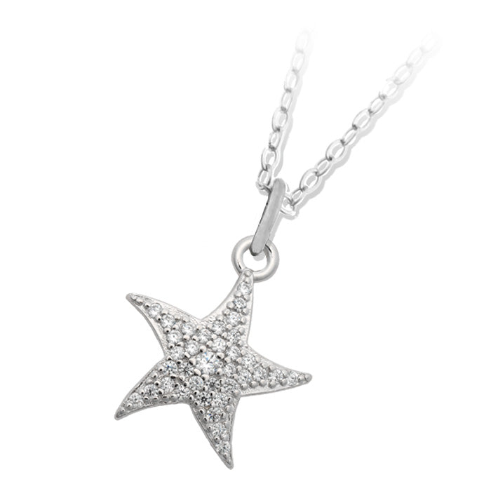 Starfish CZ Charm Necklace