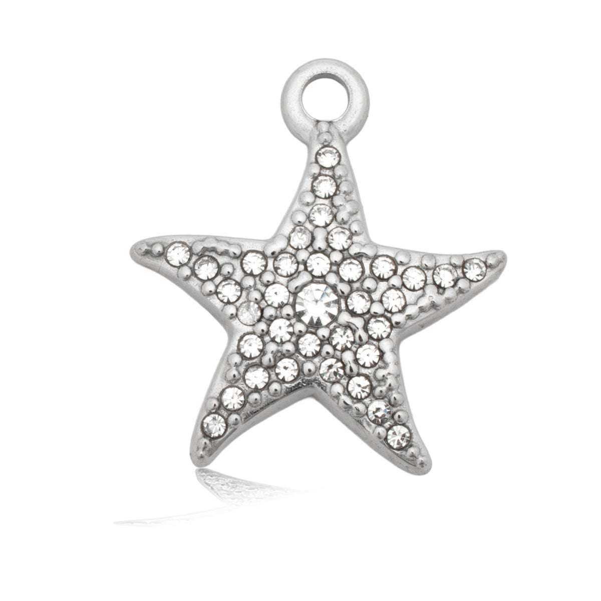 Starfish CZ Charm with Lepidolite Quartz Gemstone Bracelet