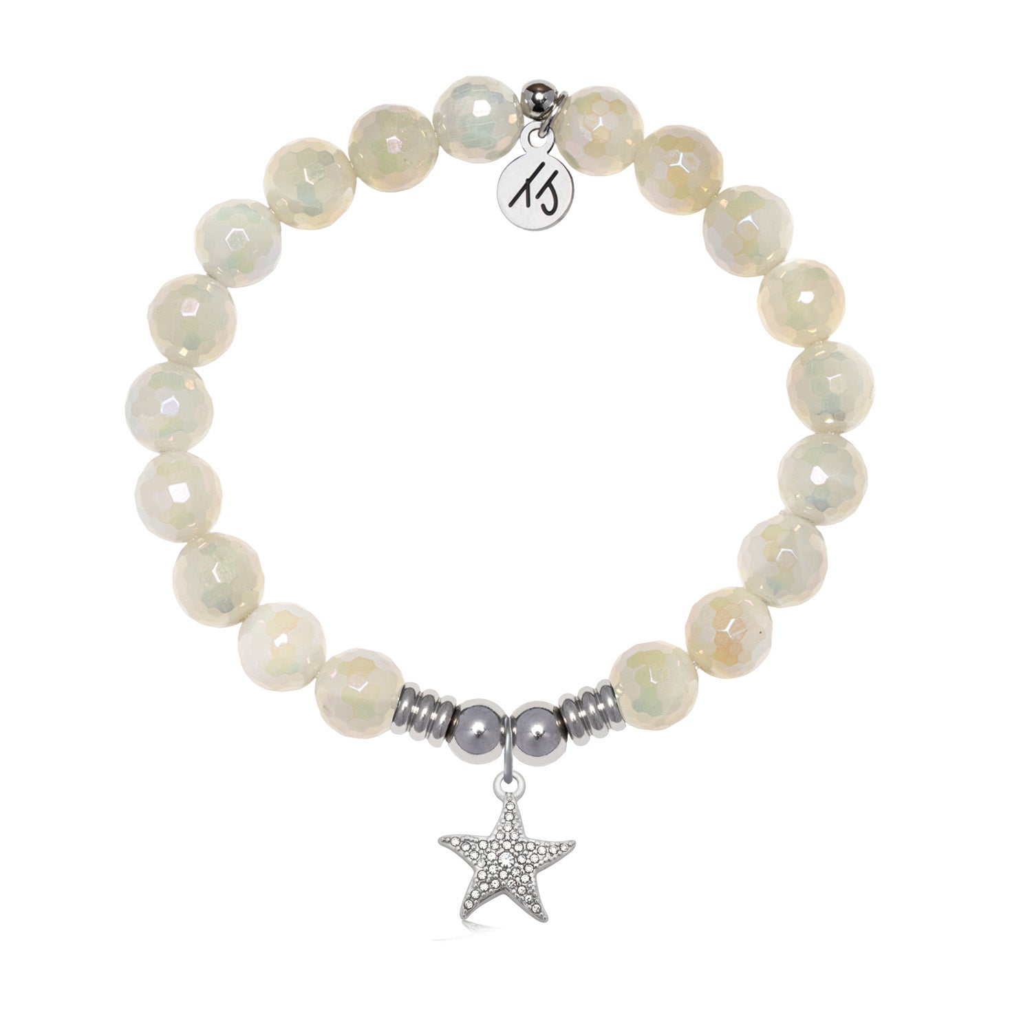 Starfish CZ Charm with Moonstone Gemstone Bracelet