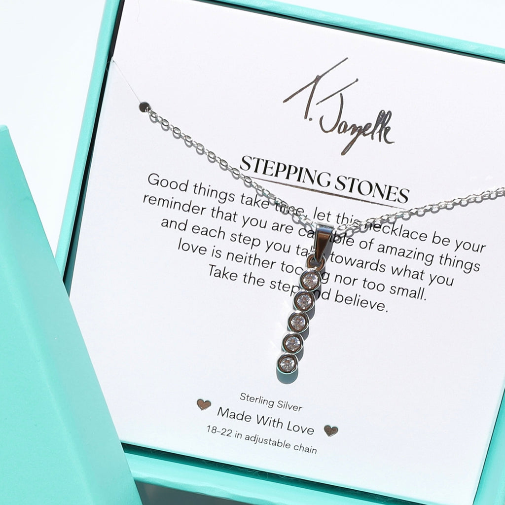 Stepping Stones Sterling Silver Charm Necklace