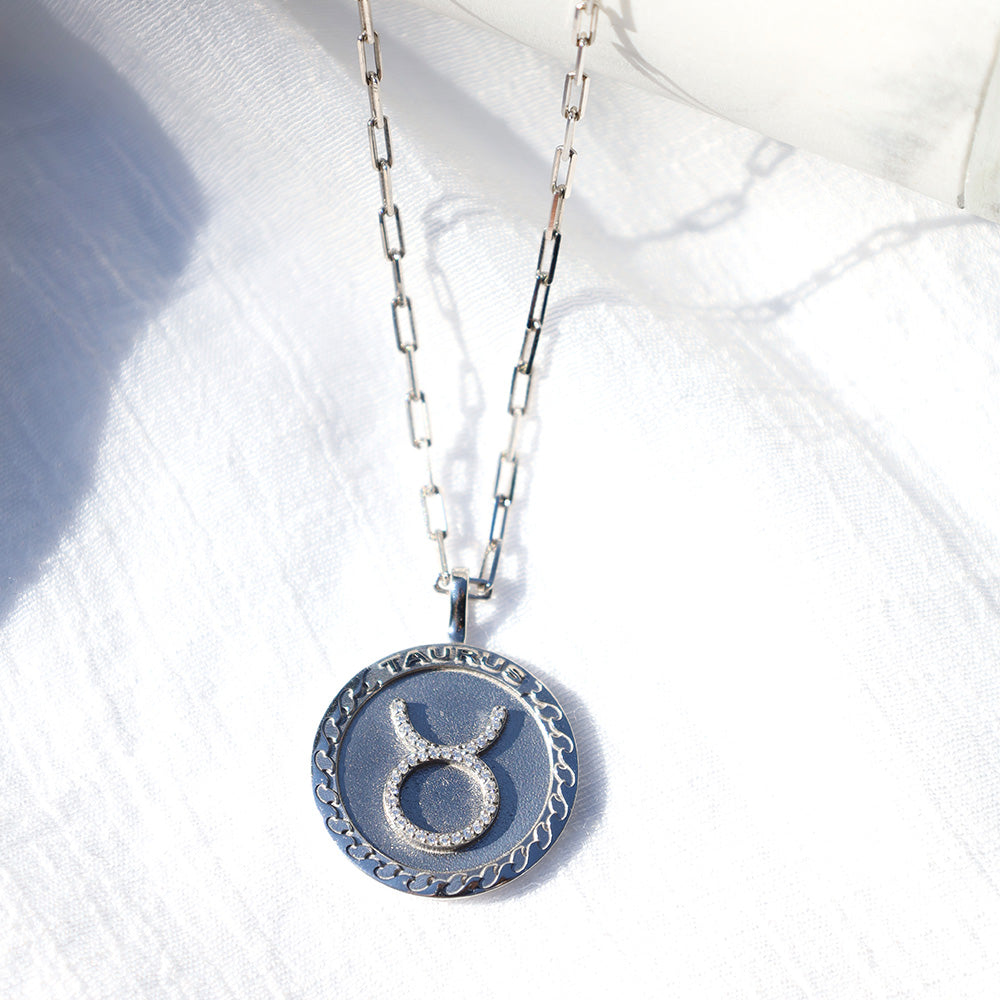 Taurus Sterling Silver Zodiac Necklace