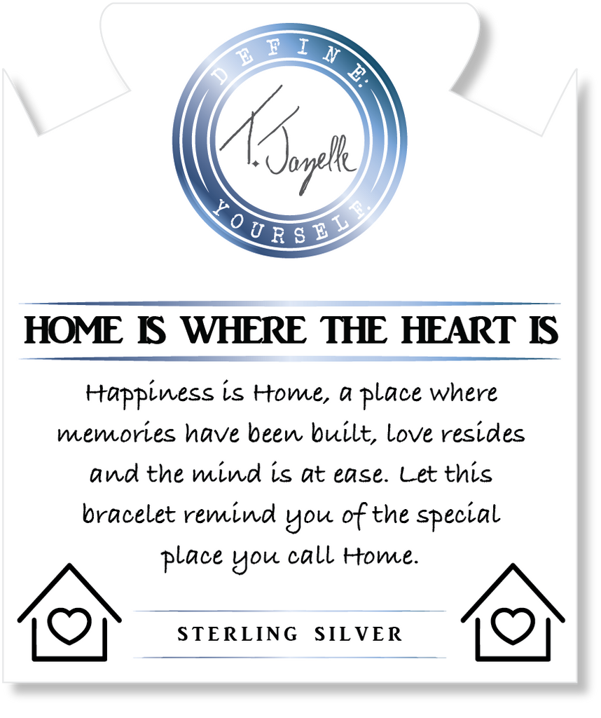 Terahertz Gemstone Bracelet with Home is Where the Heart Is Sterling Silver Charm