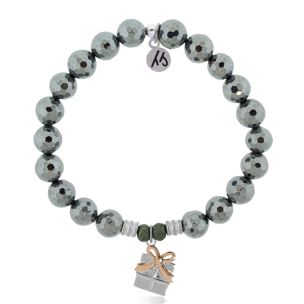 Terahertz Gemstone Bracelet with Present Sterling Silver Charm