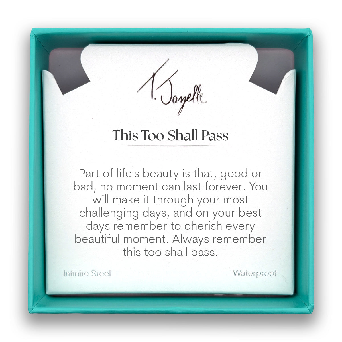 This Too Shall Pass Charm with Moonstone Gemstone Bracelet