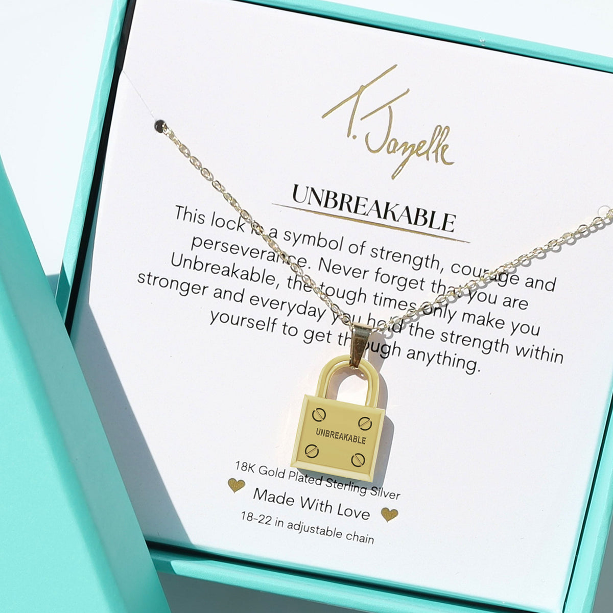 Strength Necklace Triangle Pendant Gold Dipped Meaning Card You