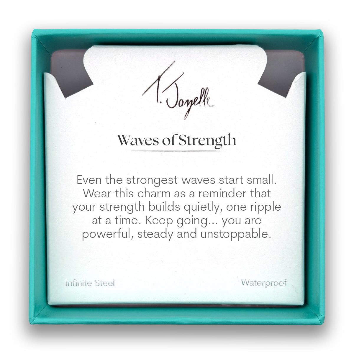 Waves of Strength Charm with Aqua Agate Gemstone Bracelet