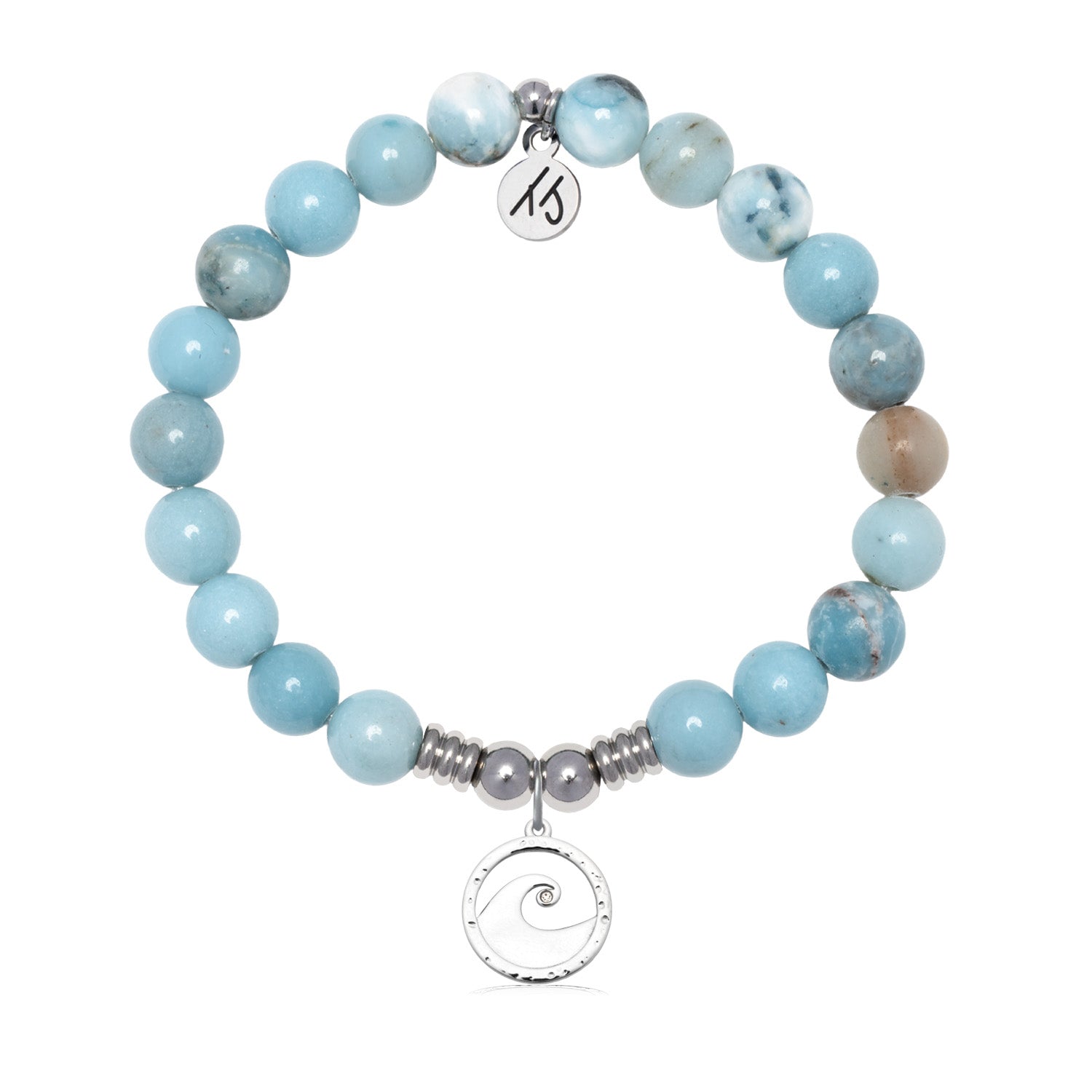 Waves of Strength with Larimar Jasper Gemstone Bracelet