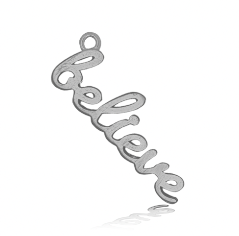 White Natural Agate Gemstone Bracelet with Believe in Yourself Sterling Silver Charm