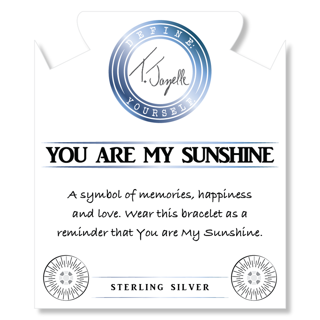 Yellow Shell Gemstone Bracelet with You are my Sunshine Sterling Silver Charm