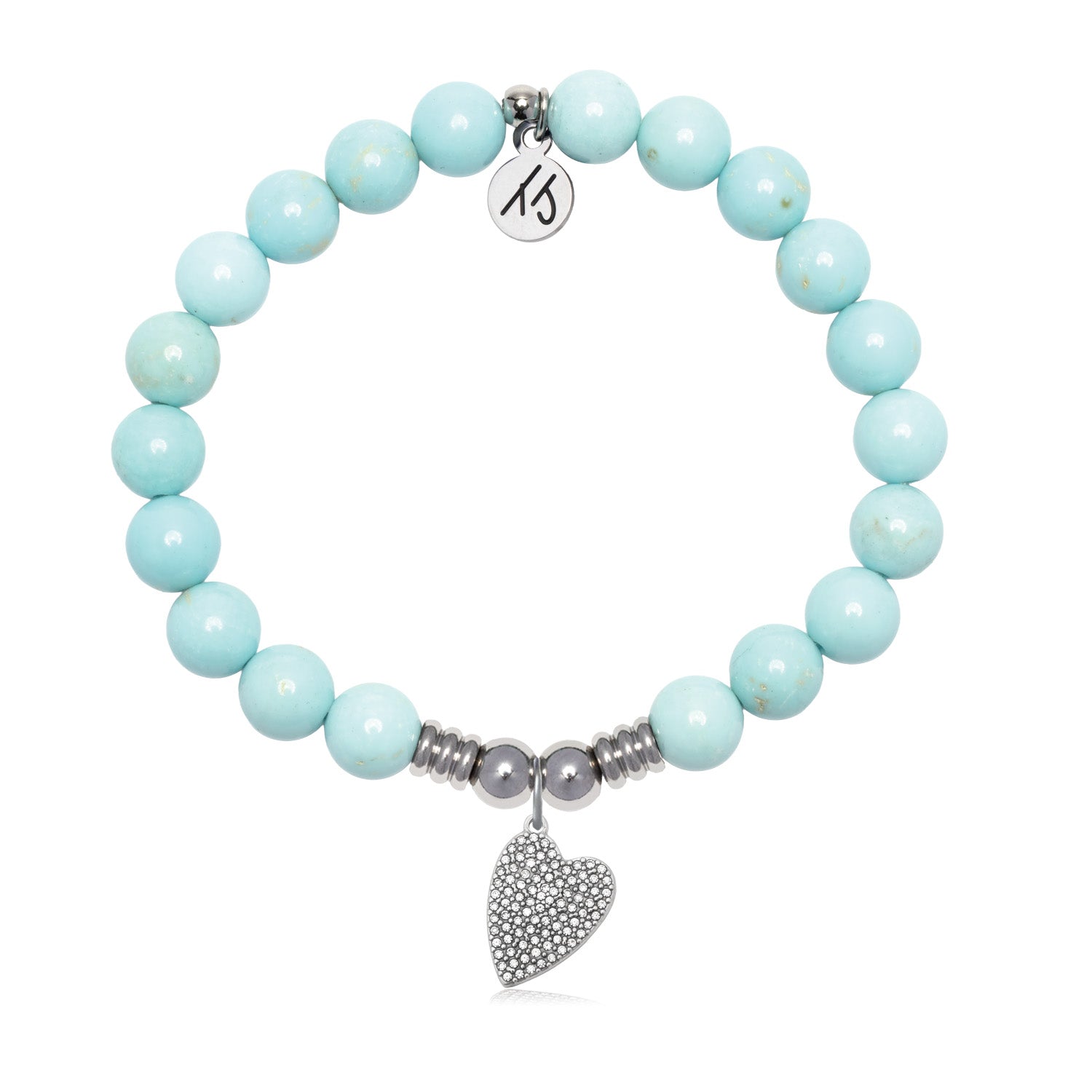 You are Loved Charm with Blue Turquoise Gemstone Bracelet