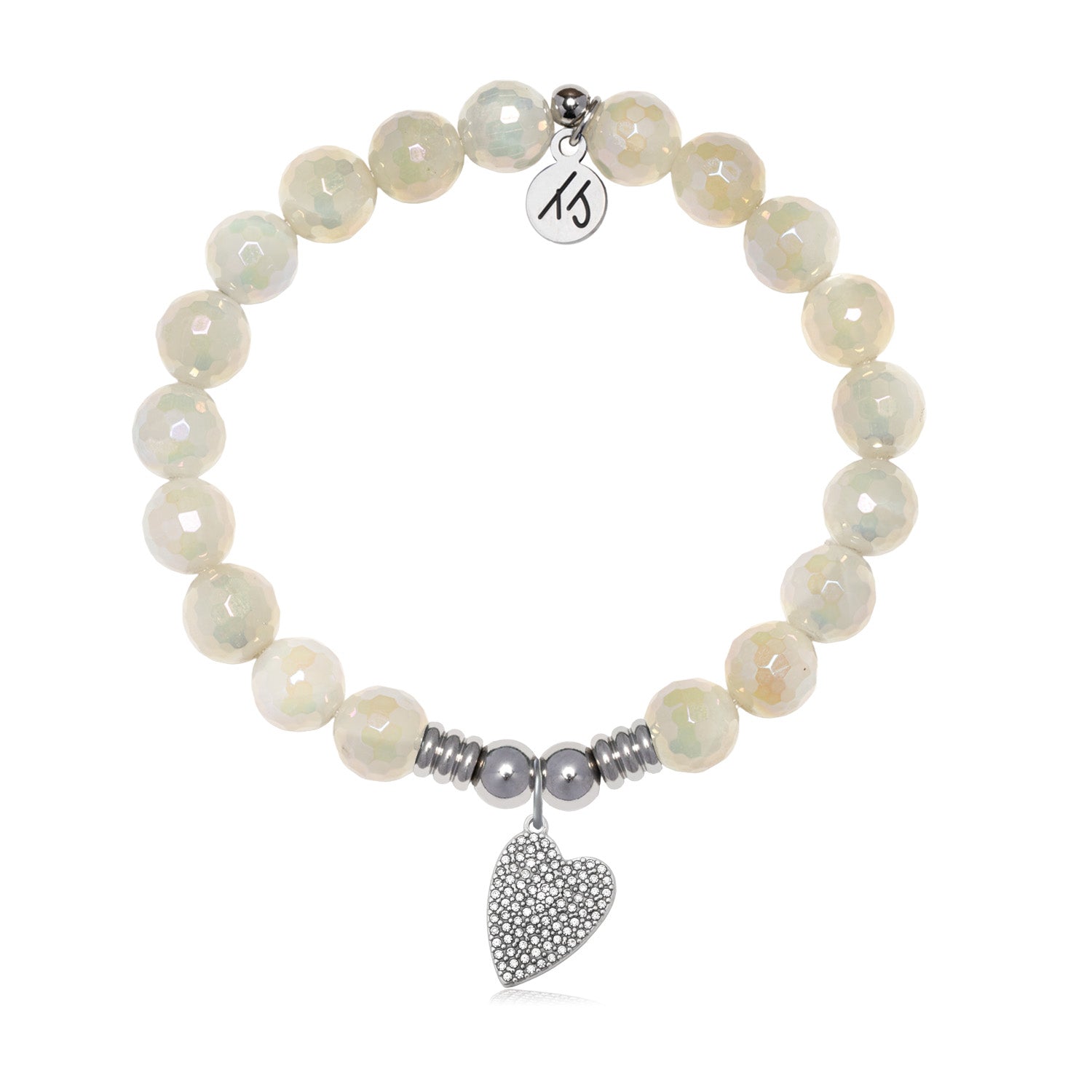 You are Loved Charm with Moonstone Gemstone Bracelet