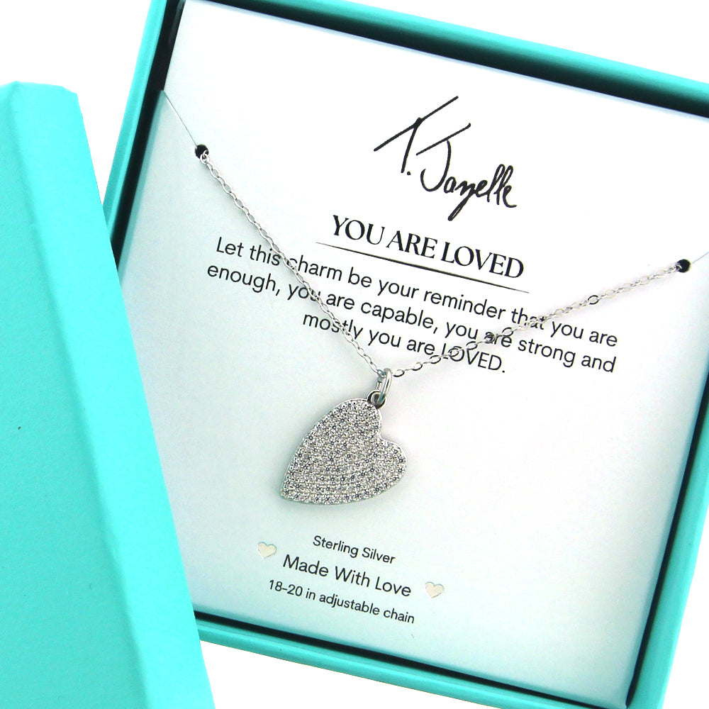 You Are Loved Sterling Silver Charm Necklace