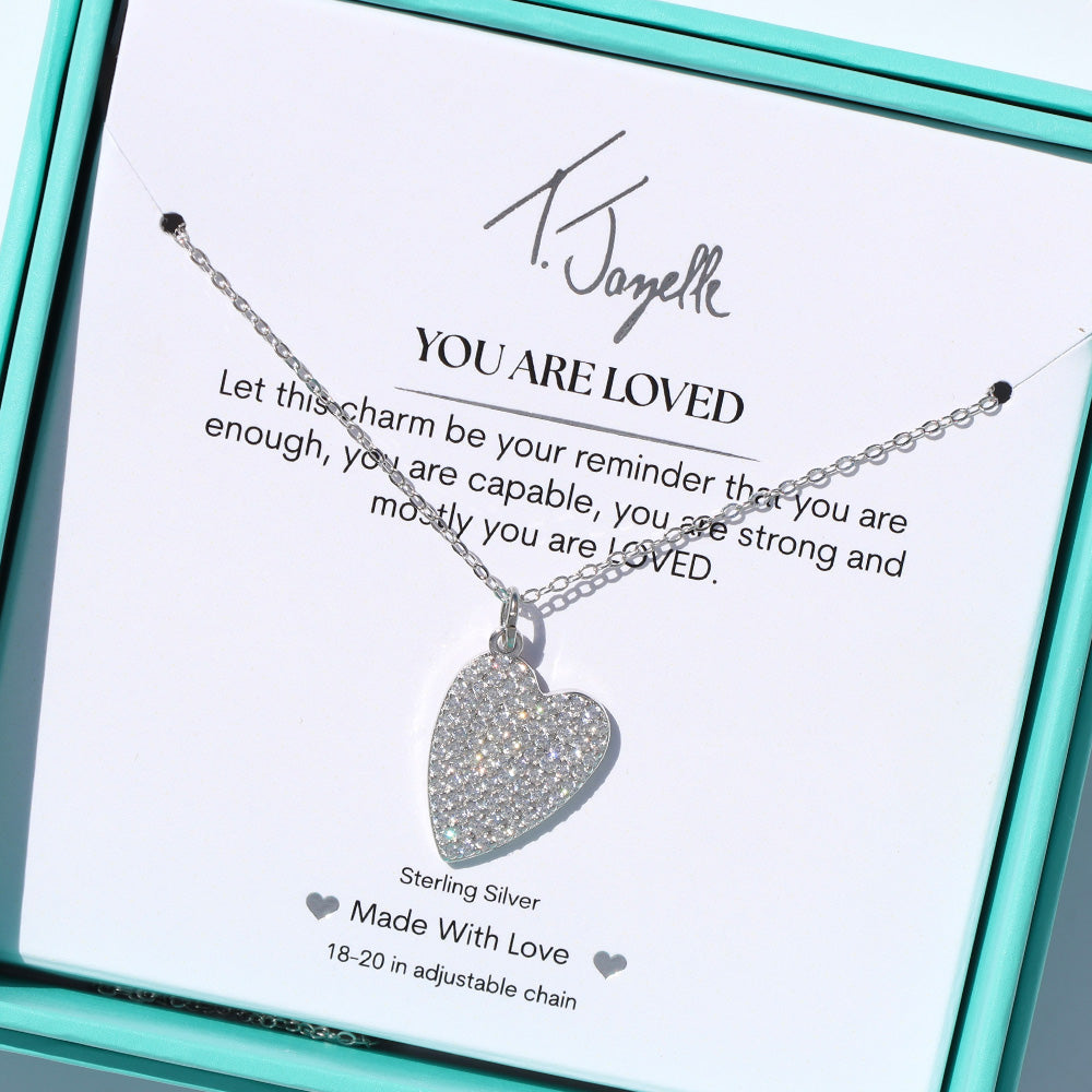 You Are Loved Sterling Silver Charm Necklace