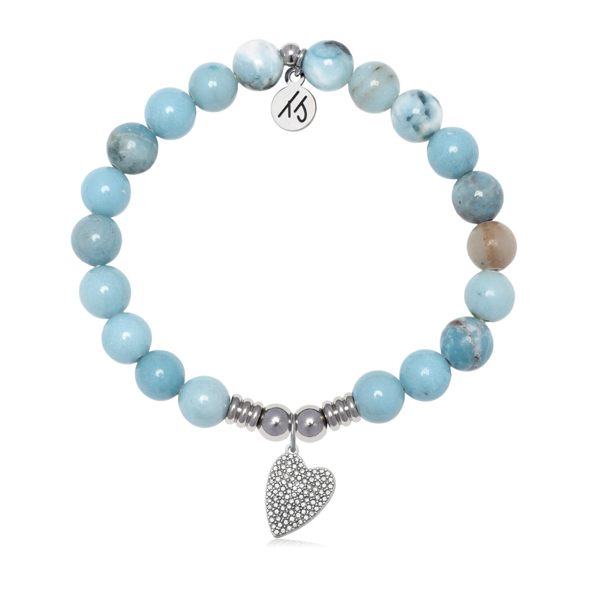 You are Loved with Larimar Jasper Gemstone Bracelet