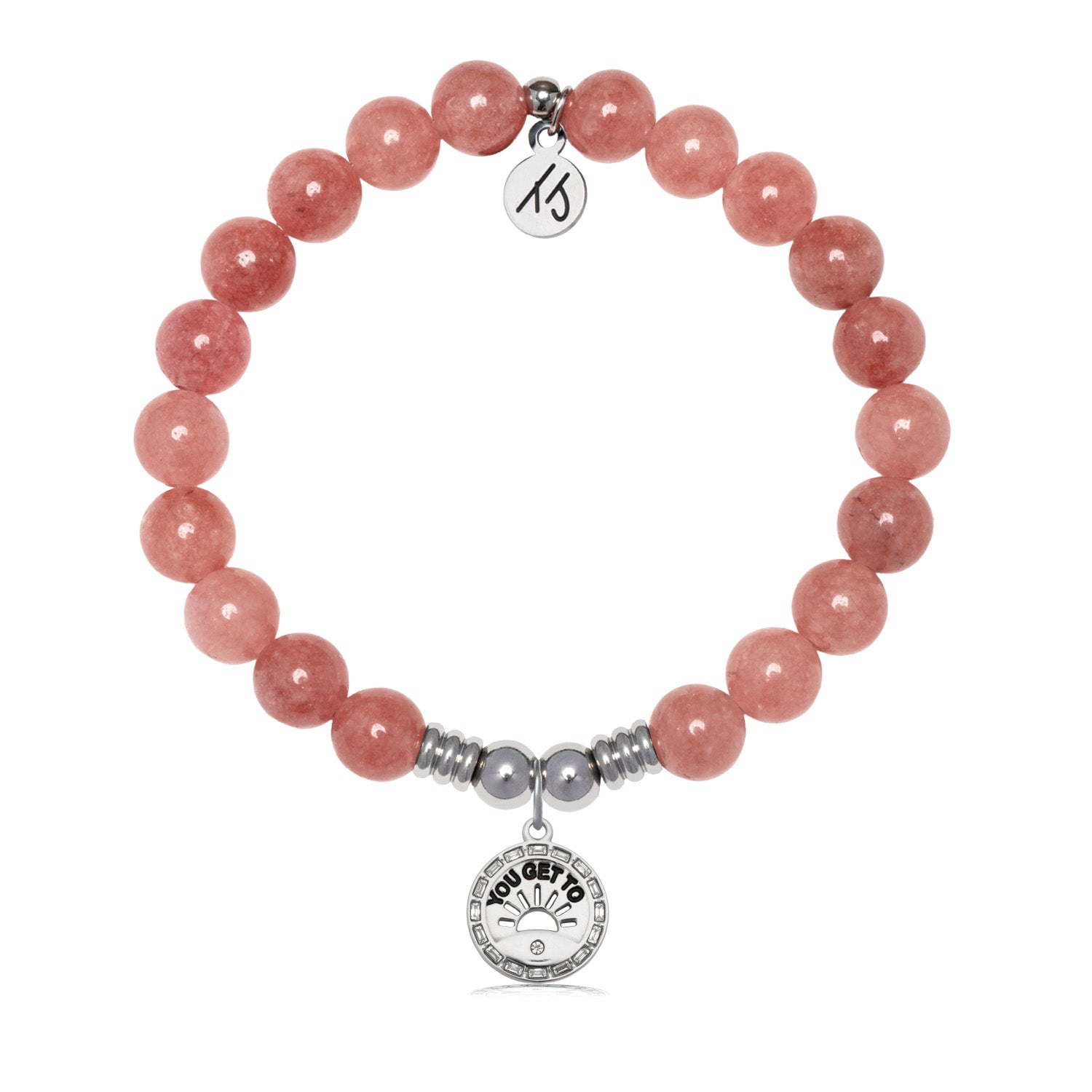 You Get To Charm with Strawberry Jade Gemstone Bracelet