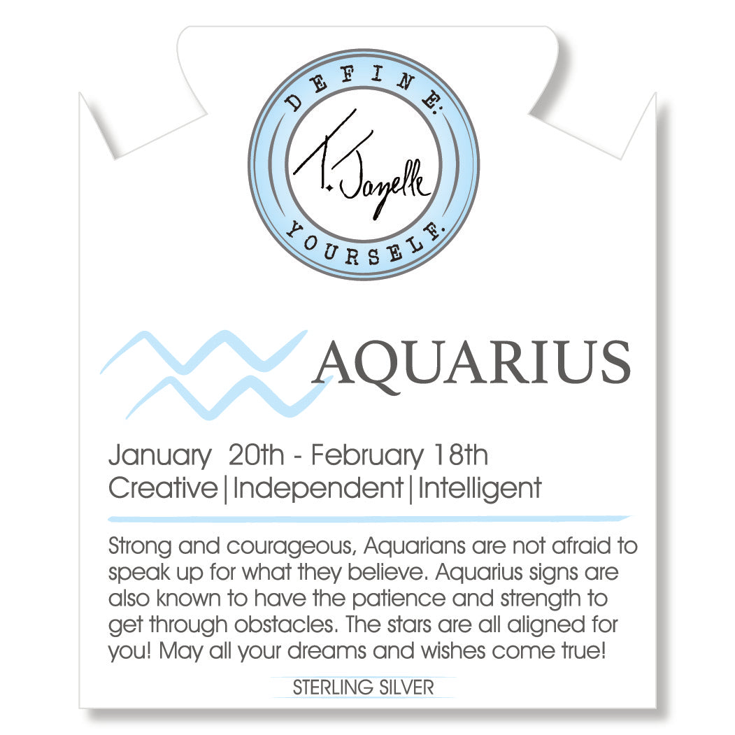 Zodiac Collection: Moonstone Gemstone Bracelet with Aquarius Sterling Silver Charm