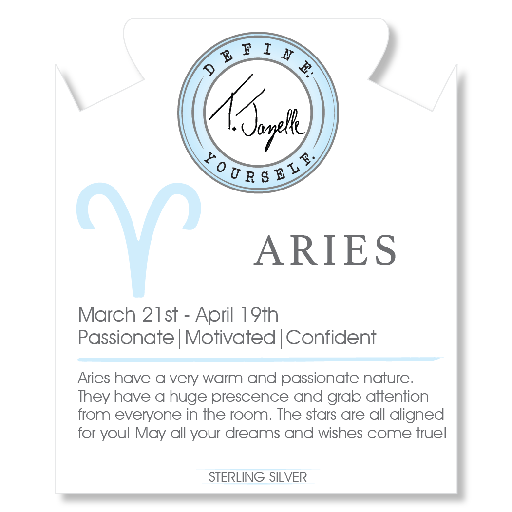 Zodiac Collection: Peruvian Turquoise Gemstone Bracelet with Aries Sterling Silver Charm