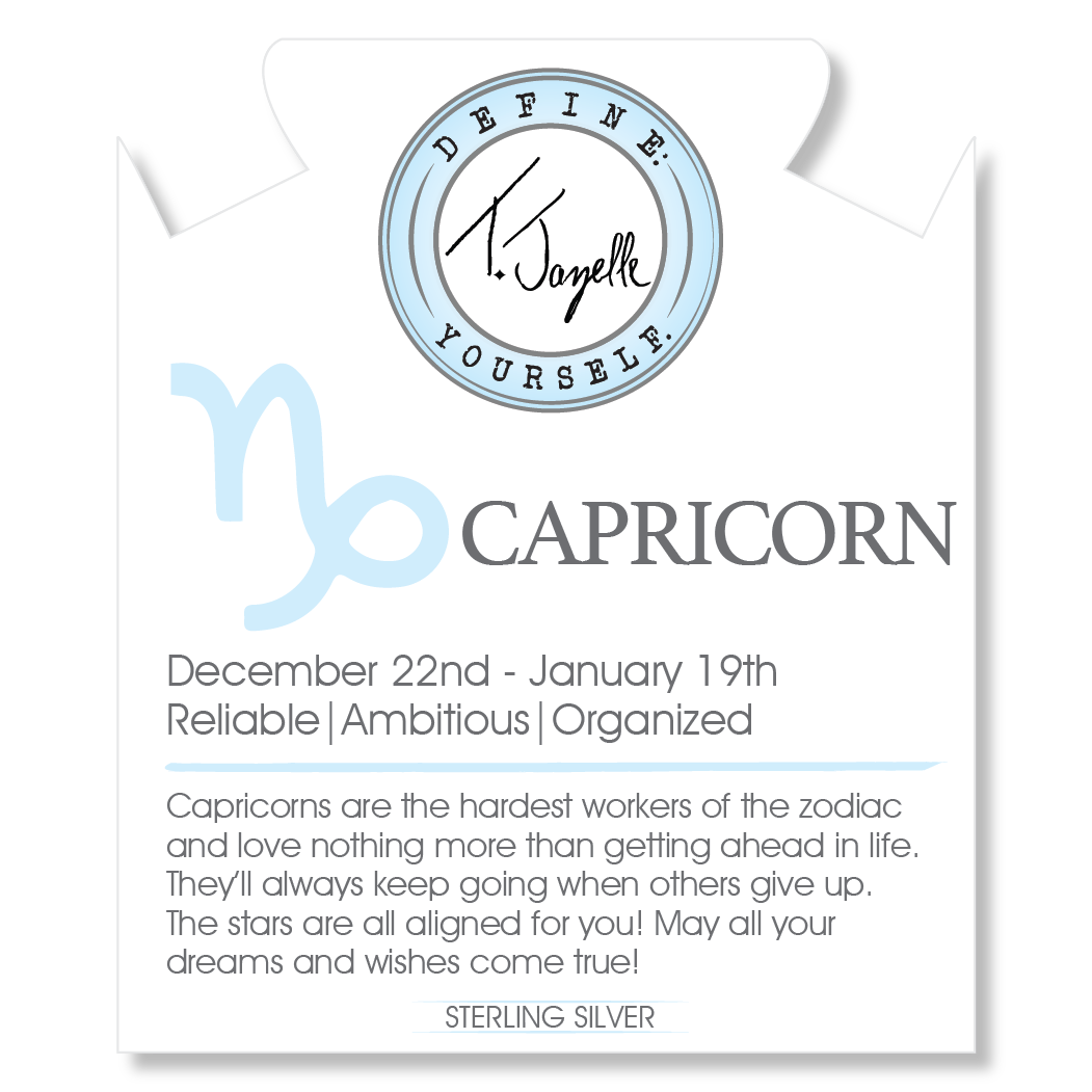 Zodiac Collection: Peruvian Turquoise Gemstone Bracelet with Capricorn Sterling Silver Charm