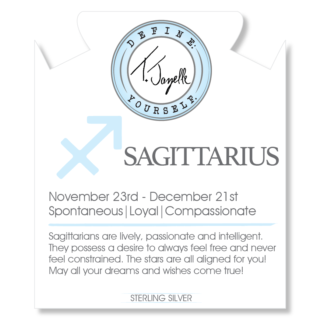 Zodiac Collection: Peruvian Turquoise Gemstone Bracelet with Sagittarius Sterling Silver Charm