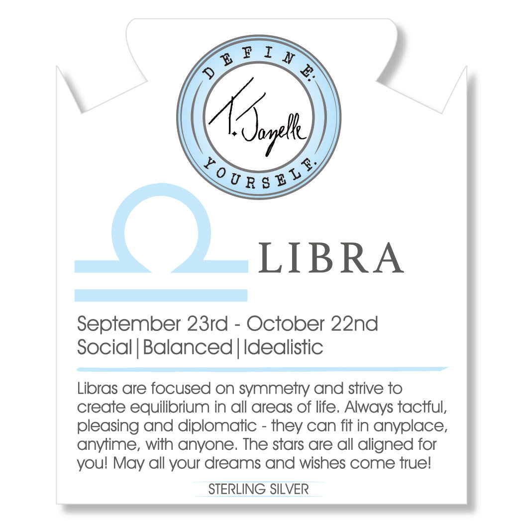 Zodiac Collection: Robins Egg Agate Gemstone Bracelet with Libra Sterling Silver Charm