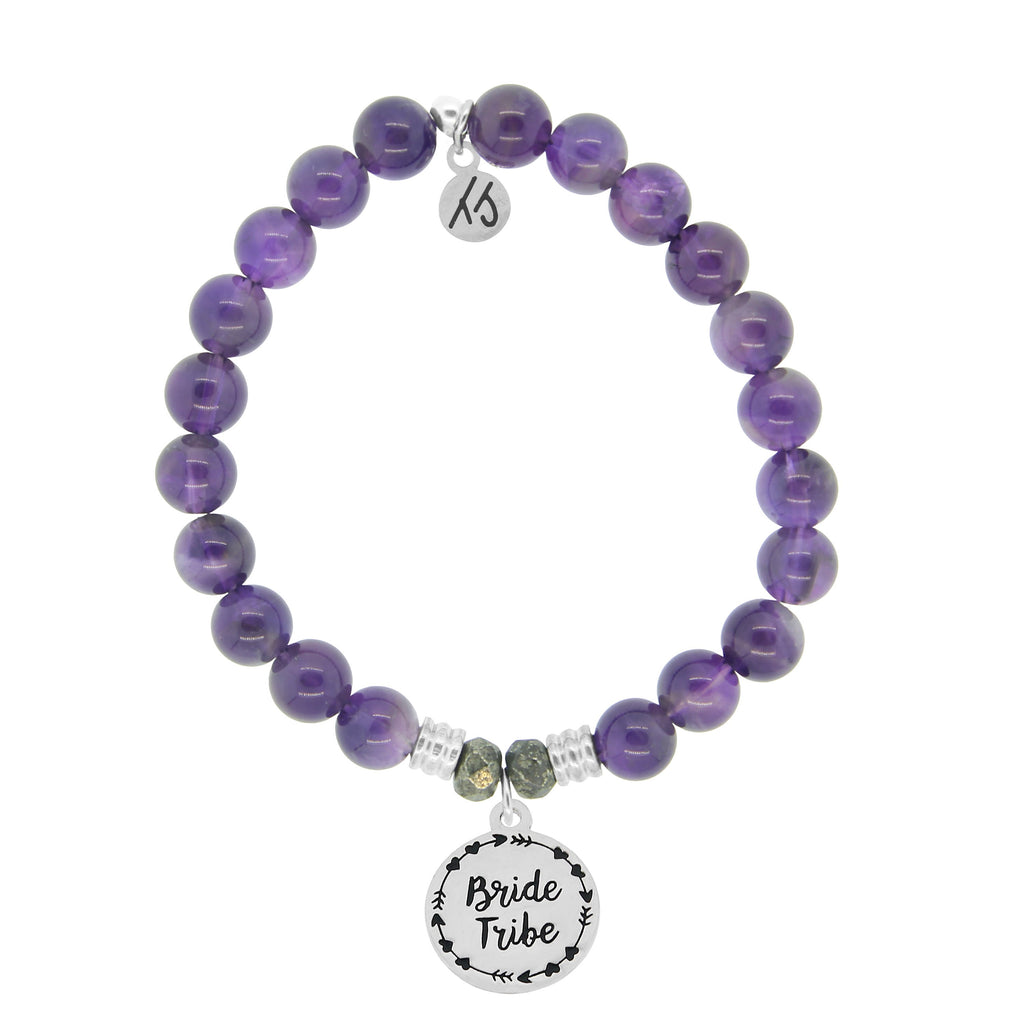 Amethyst Stone Bracelet with Bride Tribe Sterling Silver Charm