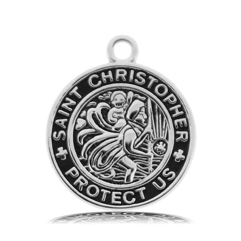 Amethyst Stone Bracelet with Saint Christopher Sterling Silver Charm