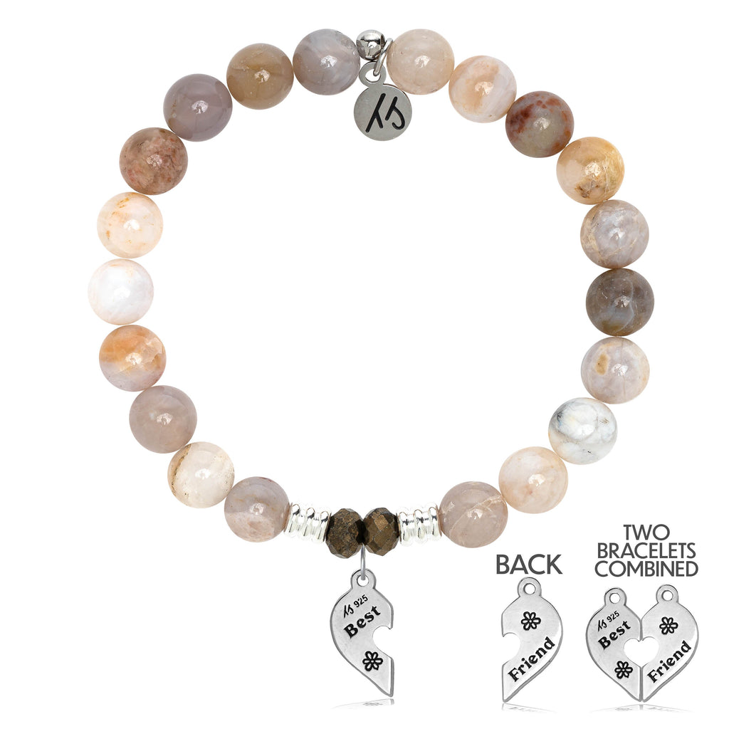 Australian Agate Stone Bracelet with Forever Friends Sterling Silver Charm