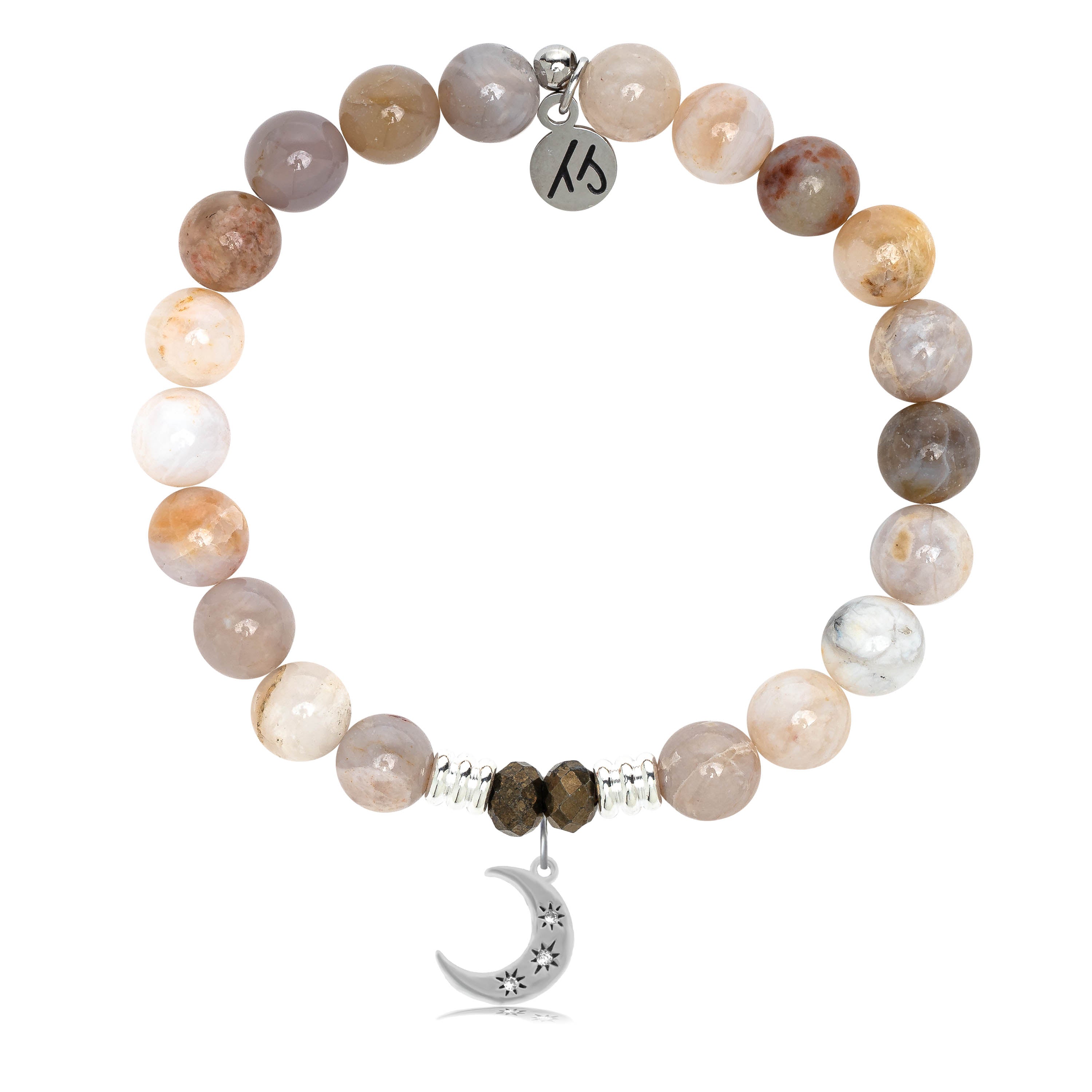 Australian Agate Stone Bracelet with Friendship Stars Sterling Silver Charm