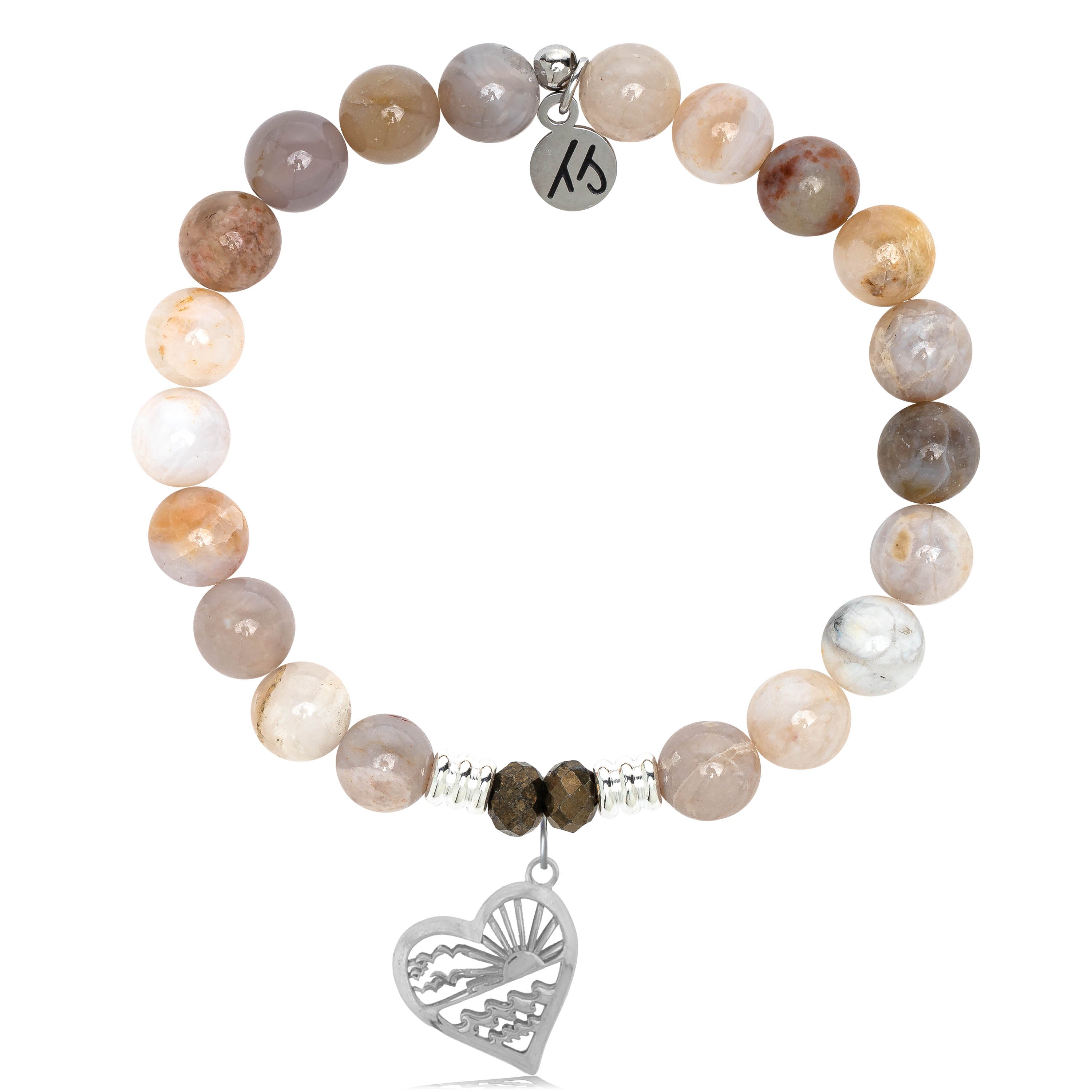 Australian Agate Stone Bracelet with Seas the Day Sterling Silver Charm