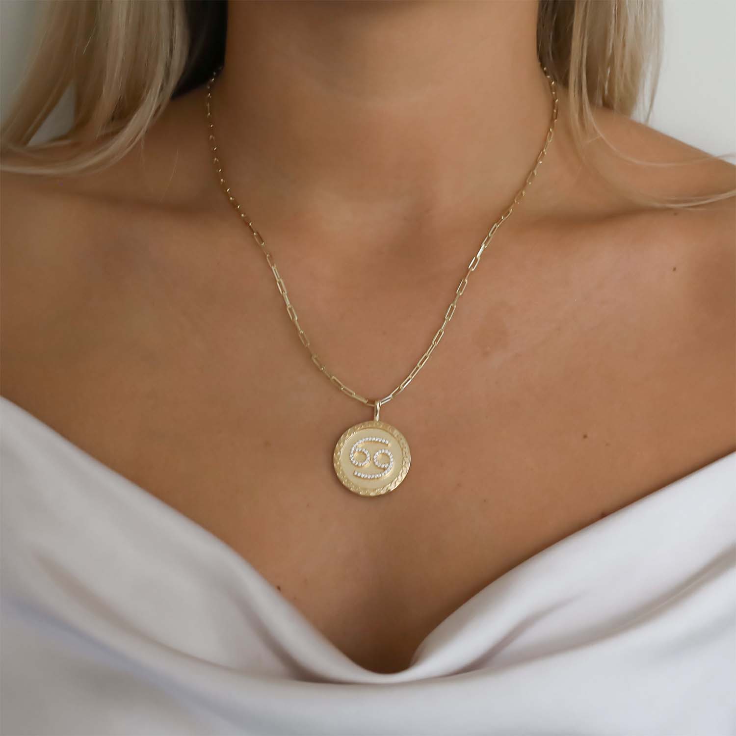 Cancer Gold Vermeil Zodiac Necklace