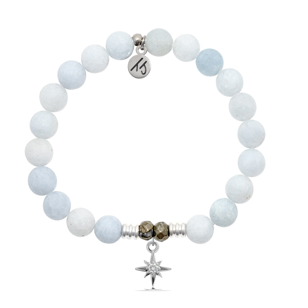 Celestine Stone Bracelet with Your Year Sterling Silver Charm