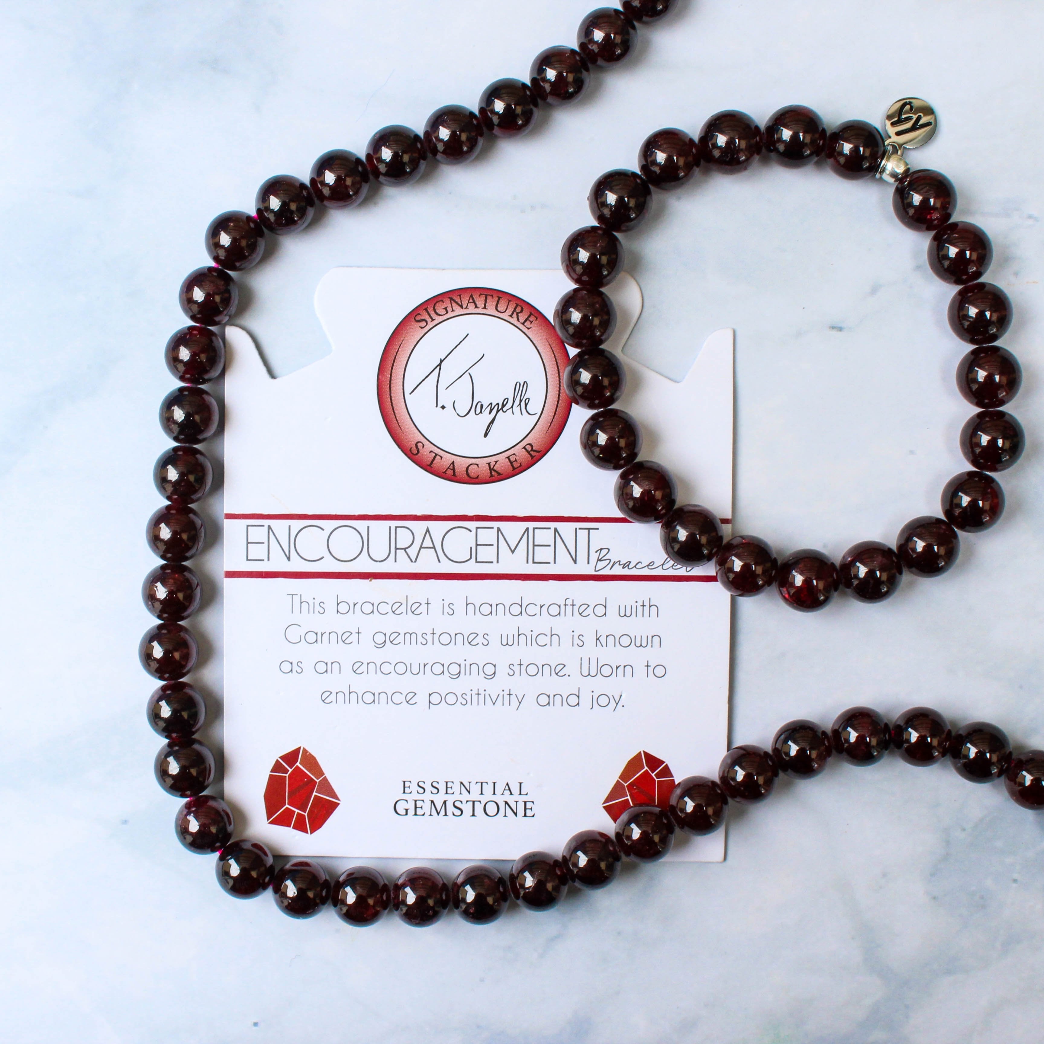 Defining Bracelet- Encouragement Bracelet with Garnet Gemstones