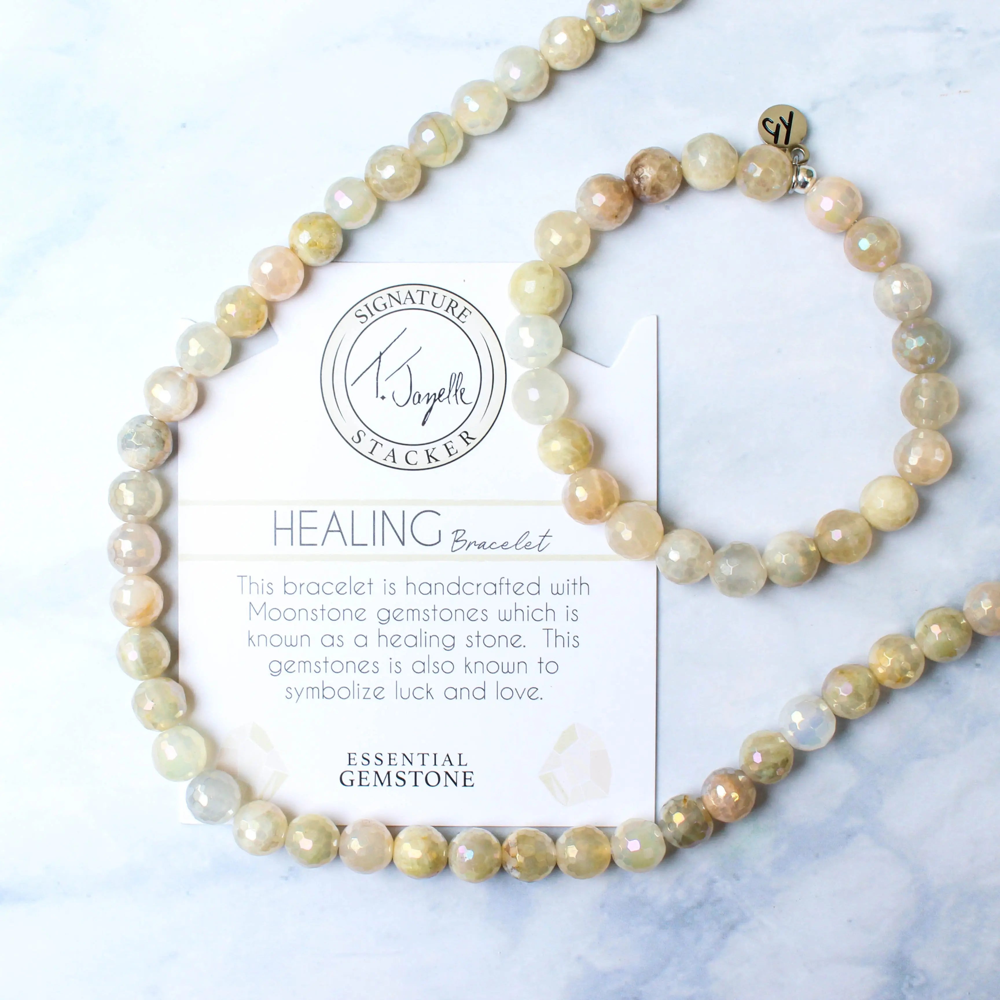 Defining Bracelet- Healing Bracelet with Moonstone Gemstones T. Jazelle