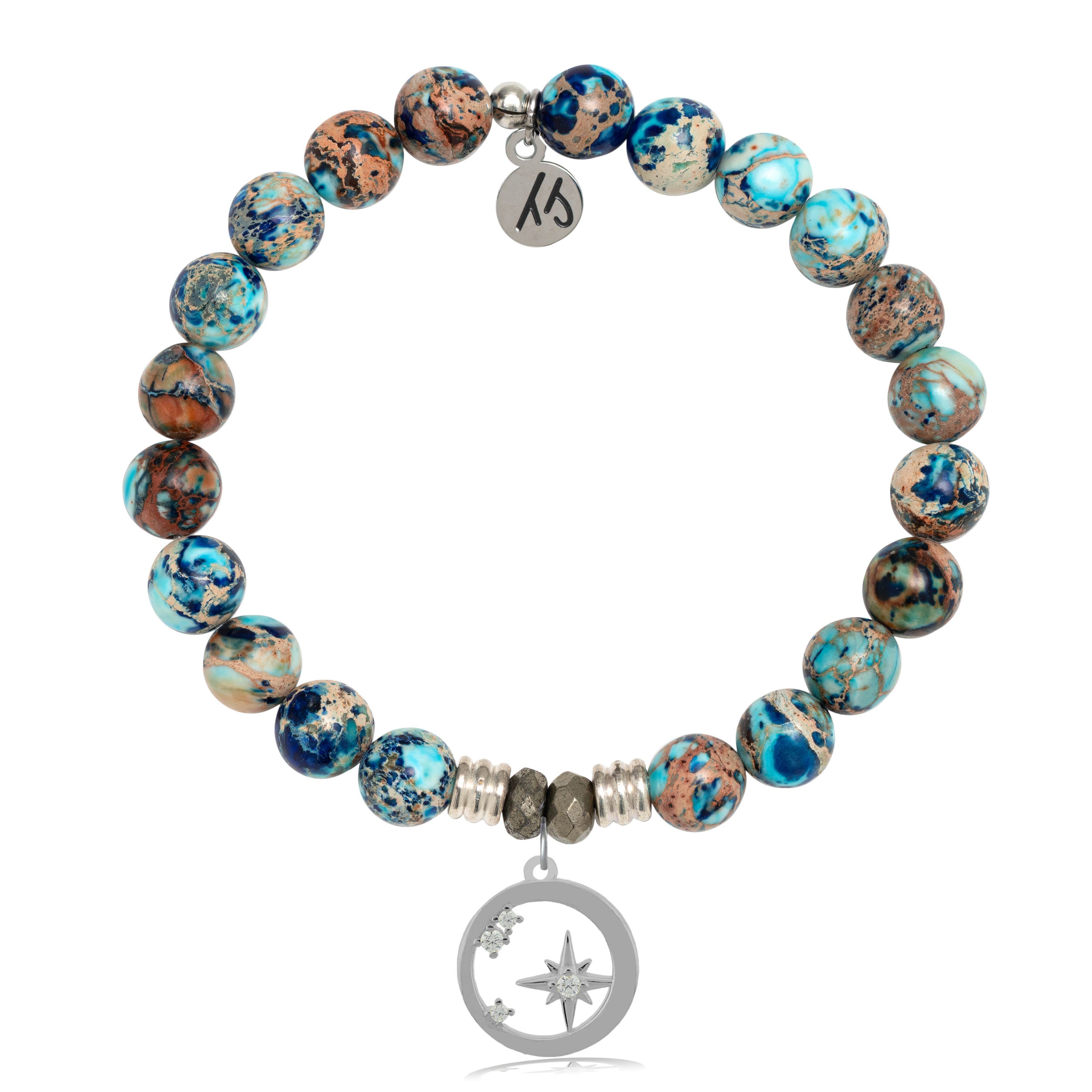 Earth Jasper Stone Bracelet with What is Meant to Be Sterling Silver Charm