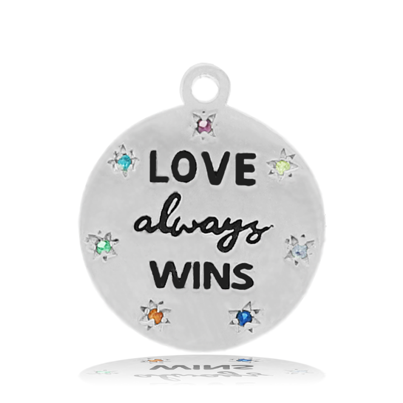 Garnet Stone Bracelet with Love Always Wins Sterling Silver Charm