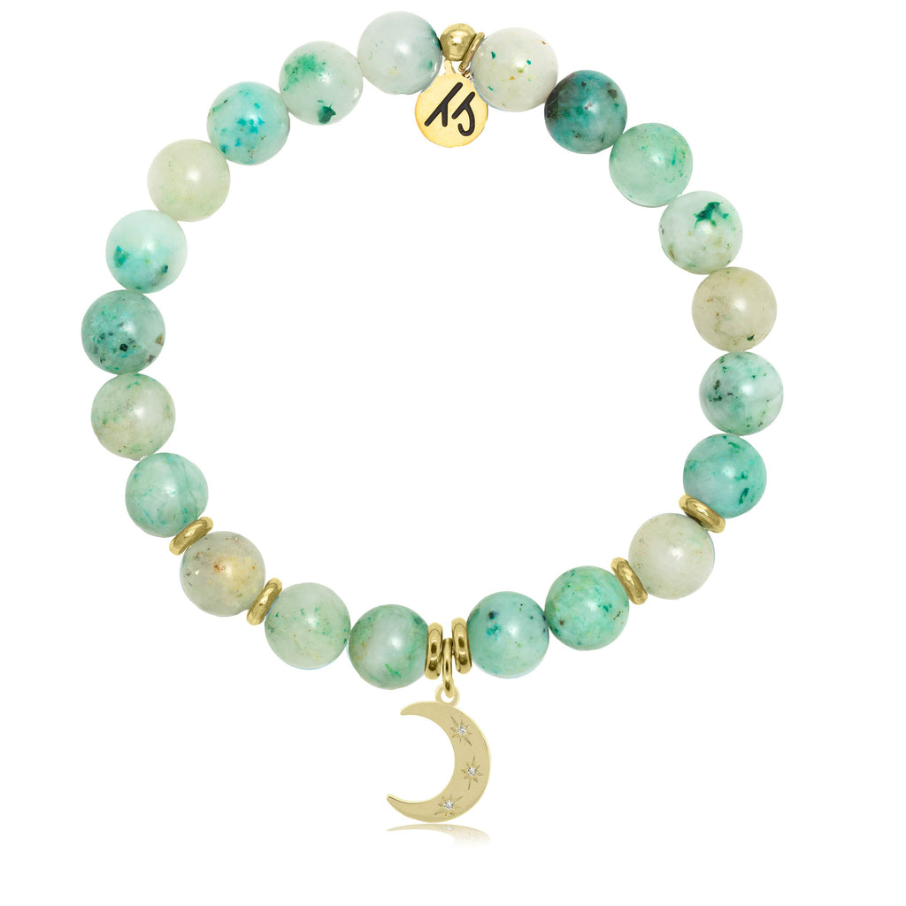 Gold Collection - Caribbean Quartzite Stone Bracelet with Friendship Stars Gold Charm