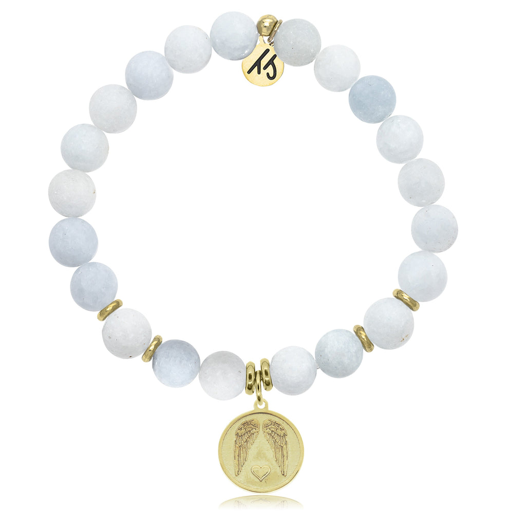 Gold Collection - Celestine Stone Bracelet with Guardian Gold Charm