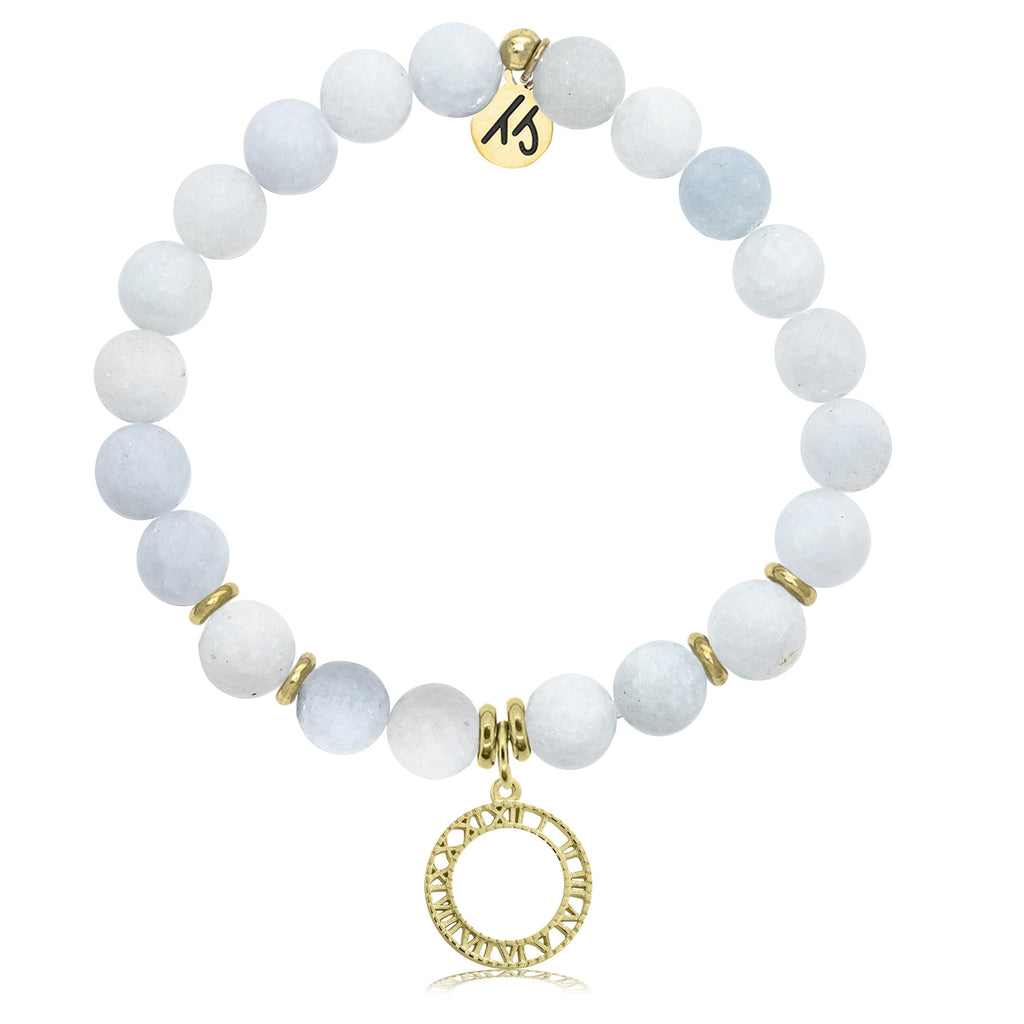 Gold Collection - Celestine Stone Bracelet with Timeless Gold Charm