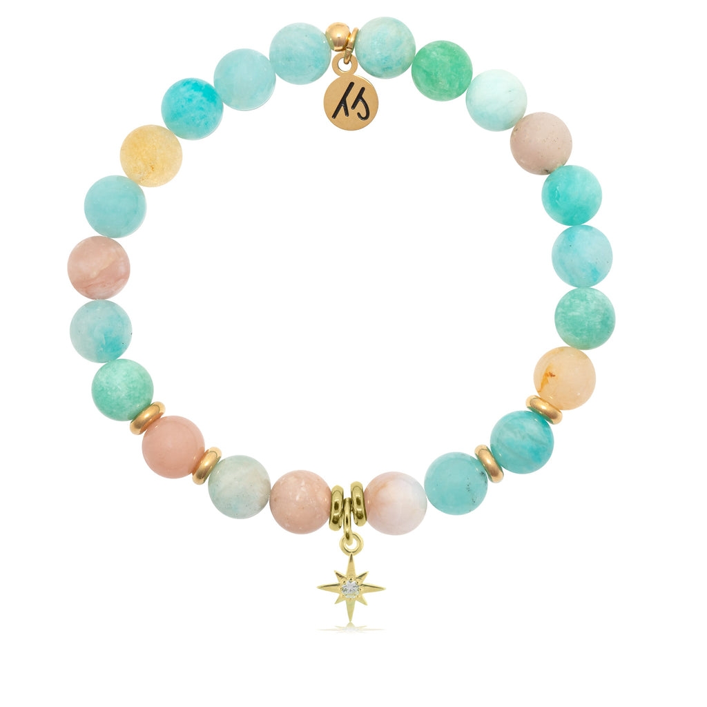 Gold Collection - Multi Amazonite Stone Bracelet with Your Year Gold Charm