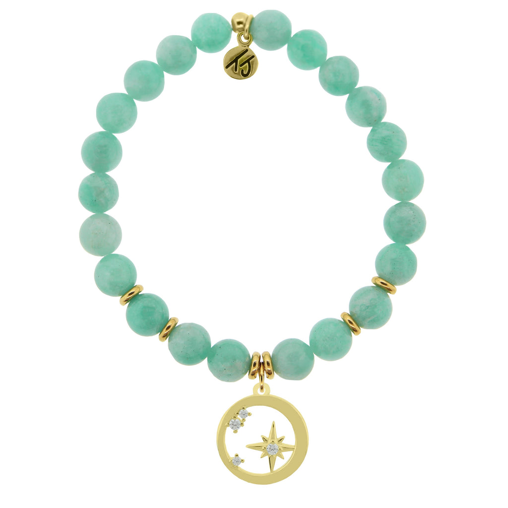 Gold Collection - Peruvian Amazonite Stone Bracelet with What is Meant to Be Gold Charm