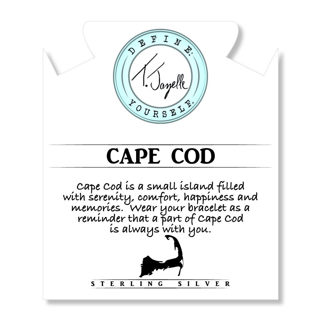 Green Angelite Bracelet with Cape Cod Coin Sterling Silver Charm