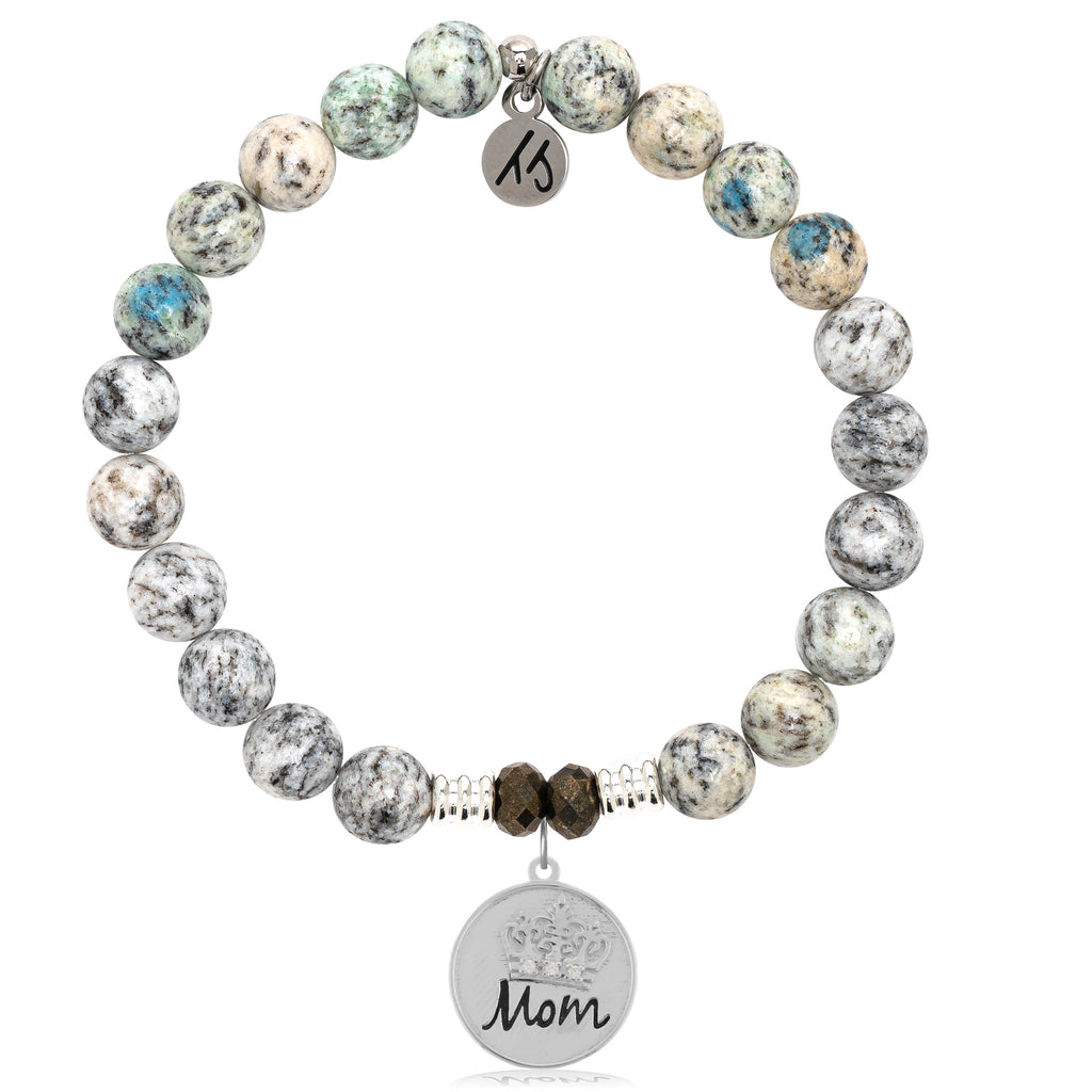 K2 Stone Bracelet with Mom Crown Sterling Silver Charm